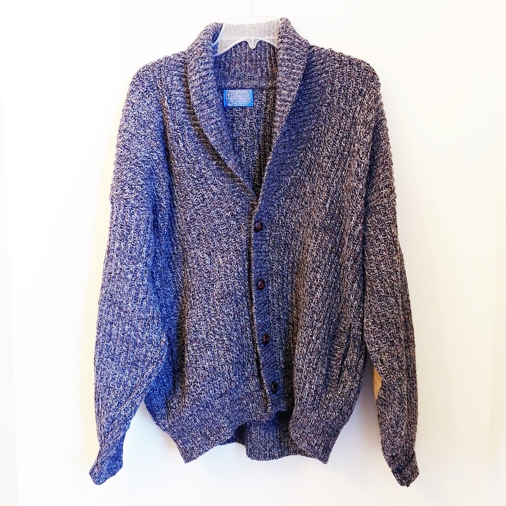 Mens Pendleton Wool Elbow Patch Knit Cardigan